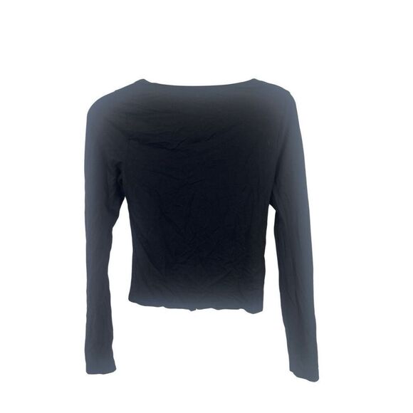 Reformation Corset Style Black Long Sleeve Shirt Size Small - Picture 2 of 6